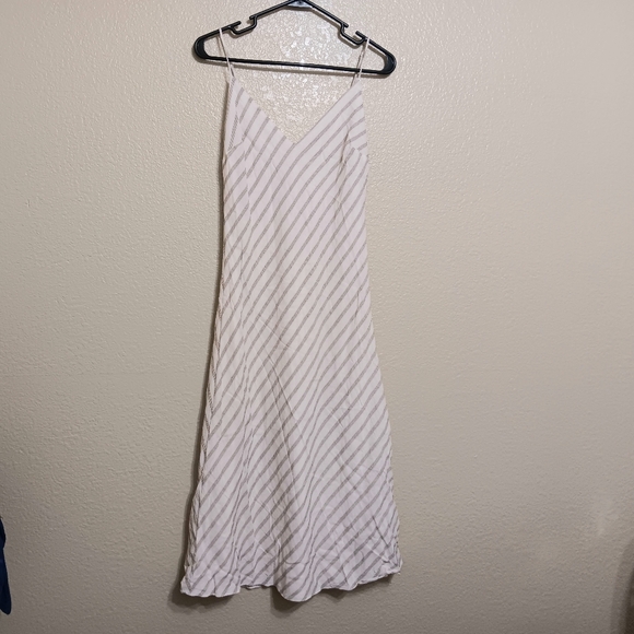 Frame Striped Bias Slip Midi Dress - Picture 2 of 6